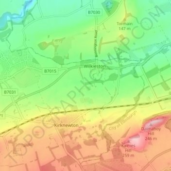Carte topographique Humbie, altitude, relief
