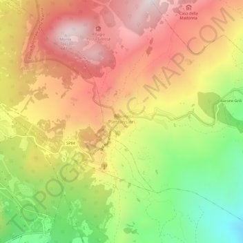 Carte topographique Pietransieri, altitude, relief