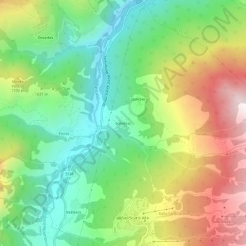Carte topographique Solomiac, altitude, relief