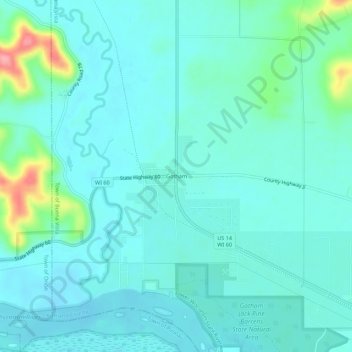 Carte topographique Gotham, altitude, relief