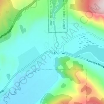 Carte topographique Nicola, altitude, relief