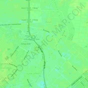 Carte topographique Tibba, altitude, relief