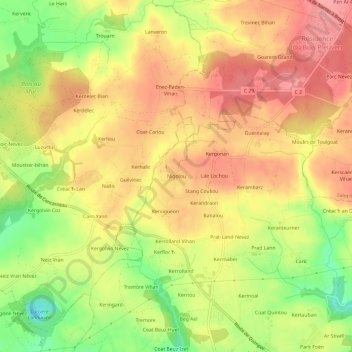 Carte topographique Nigolou, altitude, relief