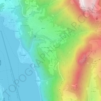 Carte topographique Rovagny, altitude, relief