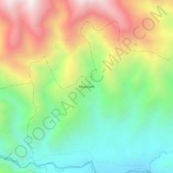 Carte topographique Monclart, altitude, relief
