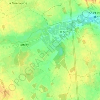 Carte topographique Le Bois Richet, altitude, relief