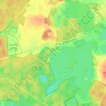 Carte topographique Am Großen Lychensee, altitude, relief