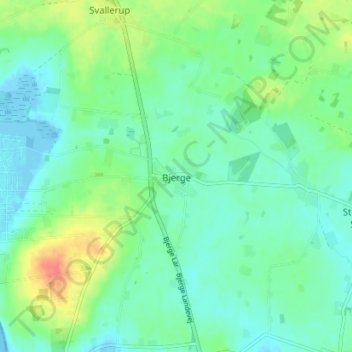 Carte topographique Bjerge, altitude, relief