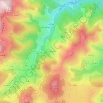 Carte topographique Tempoyrac, altitude, relief