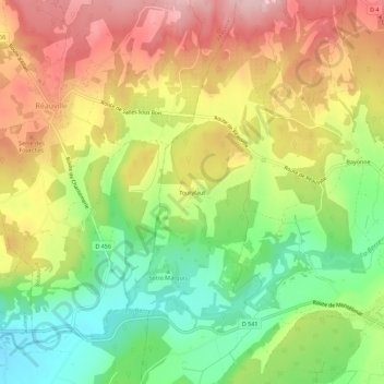 Carte topographique Toutyfaut, altitude, relief