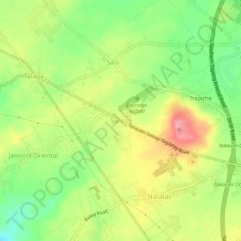 Carte topographique Santor, altitude, relief