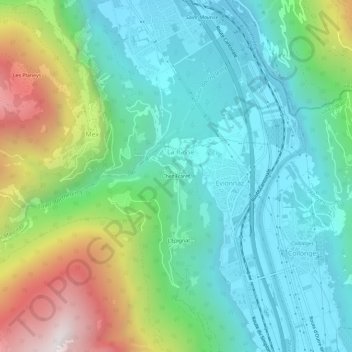 Carte topographique Chez Fraret, altitude, relief