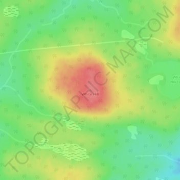 Carte topographique White Hill, altitude, relief