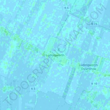 Carte topographique Lüdingworth, altitude, relief