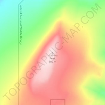 Carte topographique Hotham Peak, altitude, relief