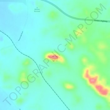 Carte topographique Mount Avarice, altitude, relief