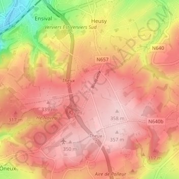 Carte topographique Cheval blanc, altitude, relief