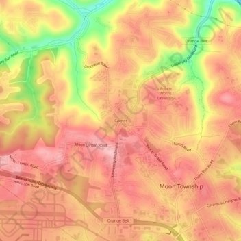 Carte topographique Carnot, altitude, relief
