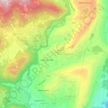 Carte topographique Cavalice, altitude, relief