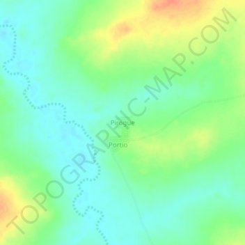 Carte topographique Pirogue, altitude, relief