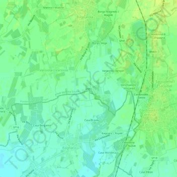 Carte topographique Stalis, altitude, relief
