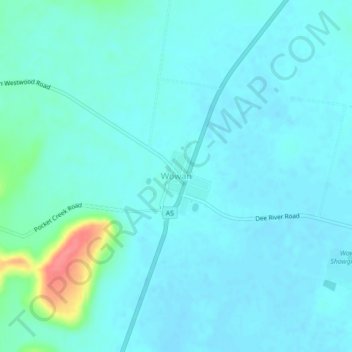 Carte topographique Wowan, altitude, relief