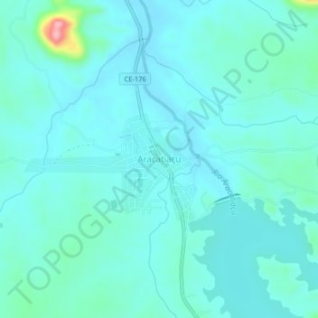 Carte topographique Aracatiaçu, altitude, relief