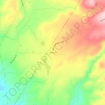 Carte topographique Oak Run, altitude, relief