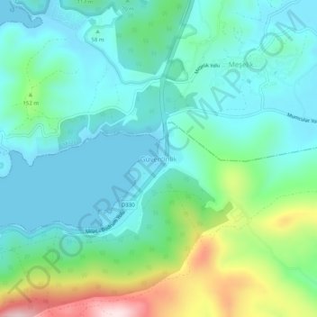 Carte topographique Güvercinlik, altitude, relief