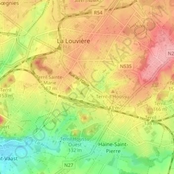 Carte topographique Le Mitan, altitude, relief