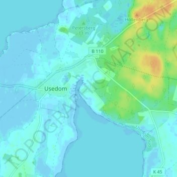 Carte topographique Paske, altitude, relief
