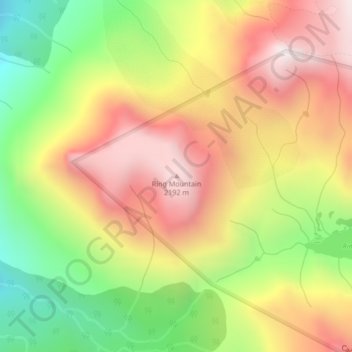 Carte topographique Ring Mountain, altitude, relief