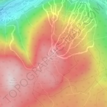 Carte topographique Mount Morrisey, altitude, relief