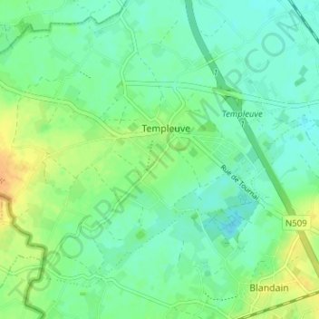 Carte topographique Cazeau, altitude, relief