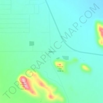 Carte topographique Pearce, altitude, relief