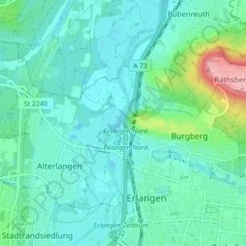 Carte topographique Werker, altitude, relief