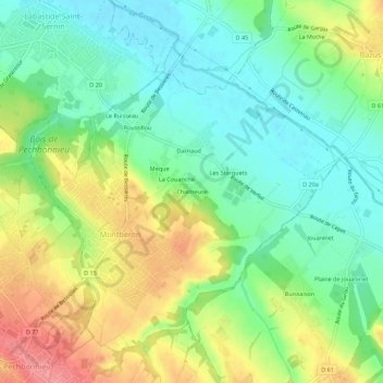 Carte topographique Chartreuse, altitude, relief