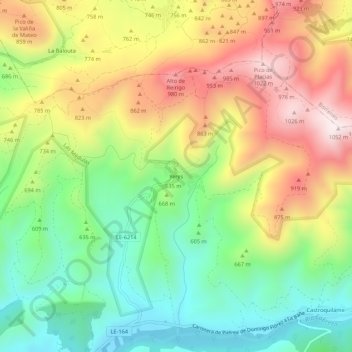 Carte topographique Yeres, altitude, relief