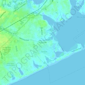 Carte topographique Flying Point, altitude, relief