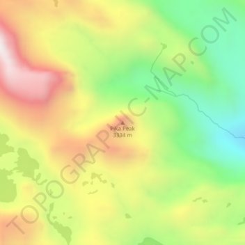 Carte topographique Pika Peak, altitude, relief
