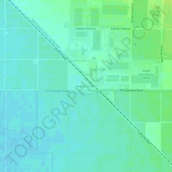 Carte topographique Hights Corner, altitude, relief