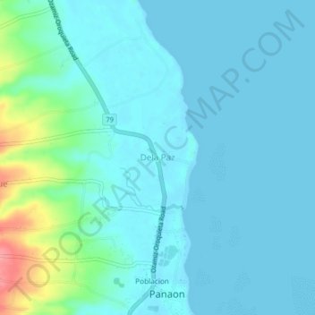 Carte topographique Dela Paz, altitude, relief