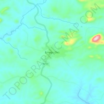 Carte topographique Errego (Ile), altitude, relief