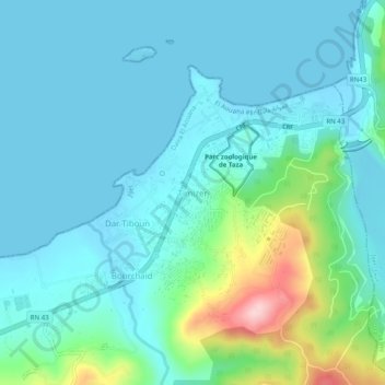 Carte topographique Timizer, altitude, relief
