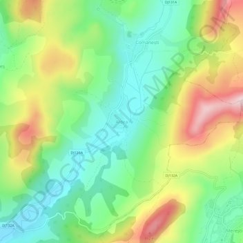 Carte topographique Aldea, altitude, relief