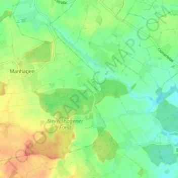 Carte topographique Bökenberg, altitude, relief
