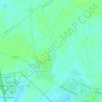 Carte topographique Le Boel, altitude, relief