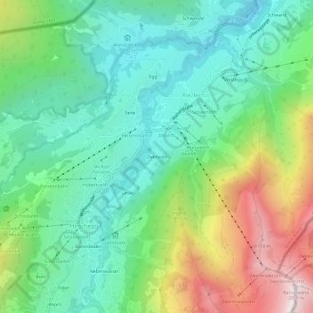 Carte topographique Zwerwald, altitude, relief