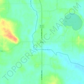 Carte topographique Budsin, altitude, relief