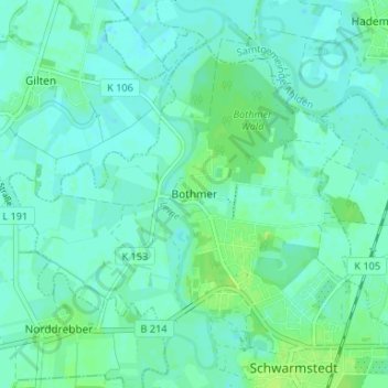 Carte topographique Bothmer, altitude, relief